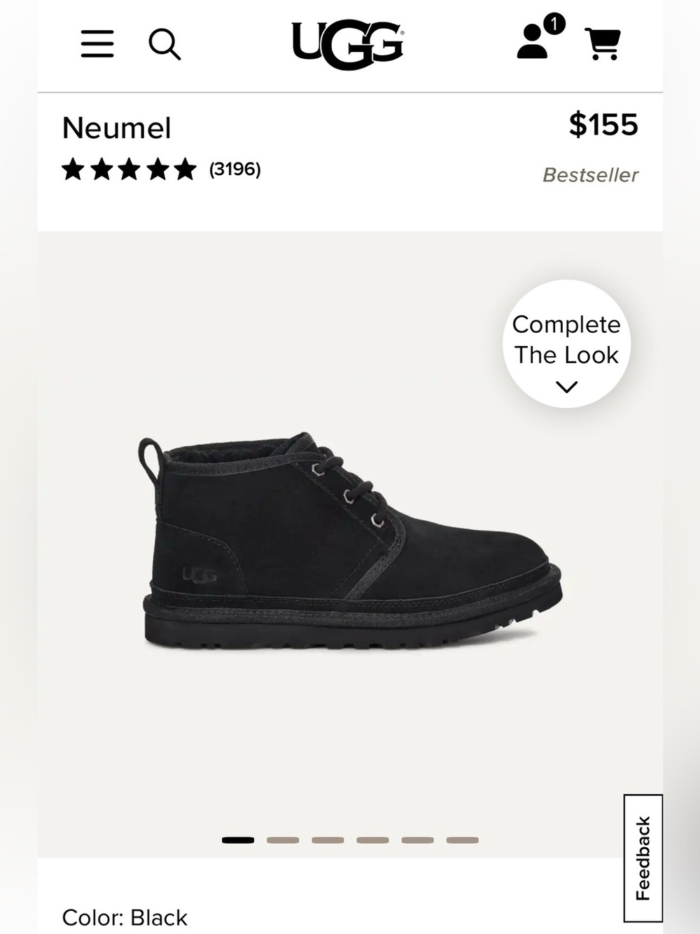 UGG Neumel in Black size 9